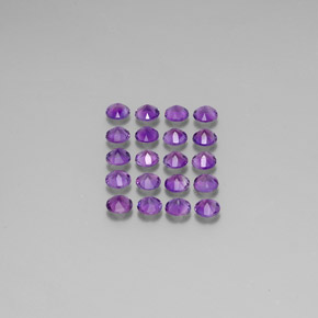 캐럿 천연 바이올렛 아메시스트 보석, 라운드 컷, 3.56 mm, VS