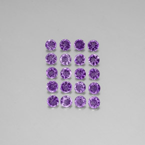 캐럿 천연 바이올렛 아메시스트 보석, 라운드 컷, 3.50 mm, VS