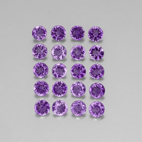 캐럿 천연 바이올렛 아메시스트 보석, 라운드 컷, 3.50 mm, VS