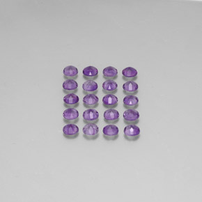 캐럿 천연 바이올렛 아메시스트 보석, 라운드 컷, 3.50 mm, VS