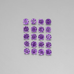 캐럿 천연 바이올렛 아메시스트 보석, 라운드 컷, 3.43 mm, VS