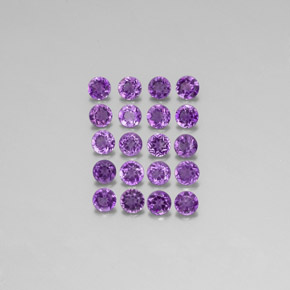 캐럿 천연 바이올렛 아메시스트 보석, 라운드 컷, 3.60 mm, VS