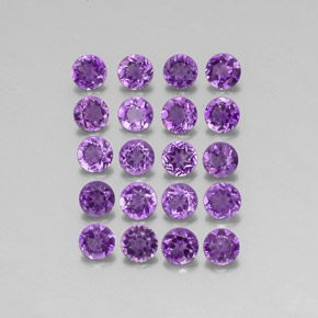 캐럿 천연 바이올렛 아메시스트 보석, 라운드 컷, 3.60 mm, VS