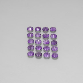 캐럿 천연 바이올렛 아메시스트 보석, 라운드 컷, 3.60 mm, VS
