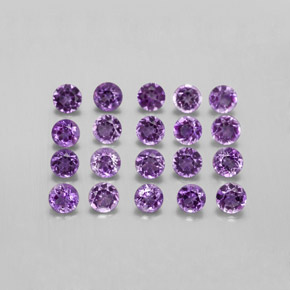 캐럿 천연 바이올렛 아메시스트 보석, 라운드 컷, 3.50 mm, VS