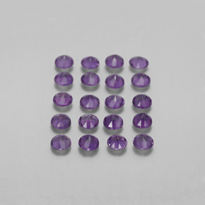 캐럿 천연 바이올렛 아메시스트 보석, 라운드 컷, 3.46 mm, VS