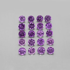 캐럿 천연 바이올렛 아메시스트 보석, 라운드 컷, 3.43 mm, VS