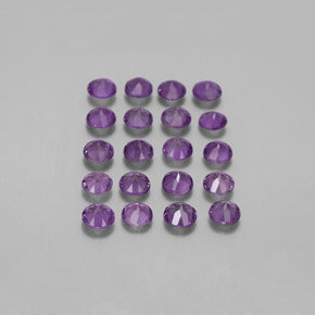 캐럿 천연 바이올렛 아메시스트 보석, 라운드 컷, 3.43 mm, VS