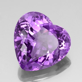 20.85캐럿 천연 바이올렛 아메시스트, 하트 모양, 19.5×18.9 mm, VVS-VS