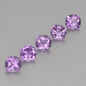 캐럿 천연 바이올렛 아메시스트 보석, 쿠션 컷, 6.1×6.1 mm, VS