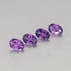 캐럿 천연 바이올렛 아메시스트 보석, 타원형 컷, 7.1×5.1 mm, VVS-VS