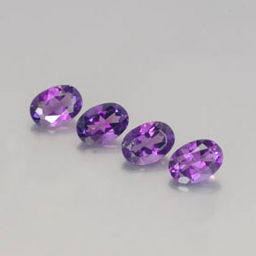 캐럿 천연 바이올렛 아메시스트 보석, 타원형 컷, 7.1×5.1 mm, VVS-VS