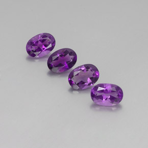 캐럿 천연 바이올렛 아메시스트 보석, 타원형 컷, 7.1×5 mm, VVS-VS