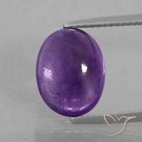 5.10ct 자연스러운 딥 바이올렛 자수정, 타원형, 투명/반투명
