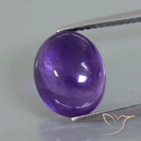 3.56ct 자연스러운 미디엄 바이올렛 자수정, 타원형, 투명/반투명
