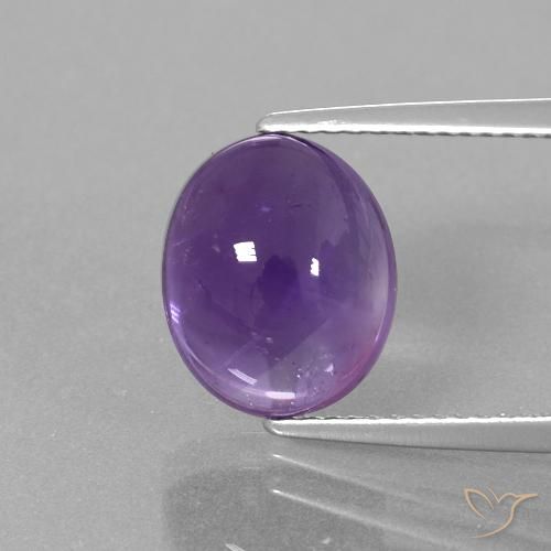 4.47ct 자연스러운 미디엄 라이트 바이올렛 자수정, 타원형, 투명한