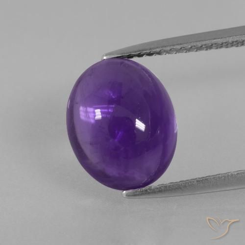 3.81ct 자연스러운 미디엄 바이올렛 자수정, 타원형, 투명한