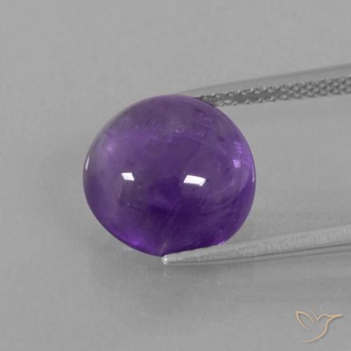 5.61ct 자연스러운 미디엄 라이트 바이올렛 자수정, 둥근, 투명한