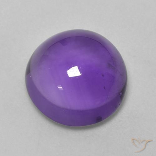 4.55ct 자연스러운 미디엄 라이트 바이올렛 자수정, 둥근, 투명한