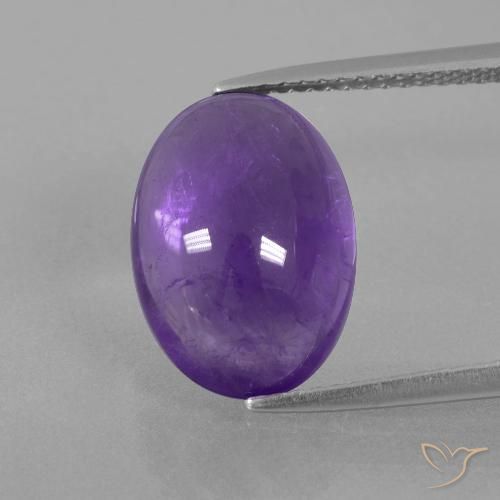 6.34ct 자연스러운 미디엄 라이트 바이올렛 자수정, 타원형, 투명한
