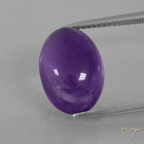 6.95ct 자연스러운 미디엄 바이올렛 자수정, 타원형, 투명한