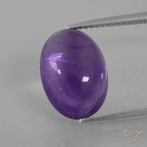 6.85ct 자연스러운 미디엄 바이올렛 자수정, 타원형, 투명한