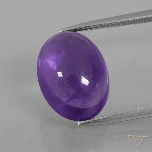 7.03ct 자연스러운 미디엄 바이올렛 자수정, 타원형, 투명한