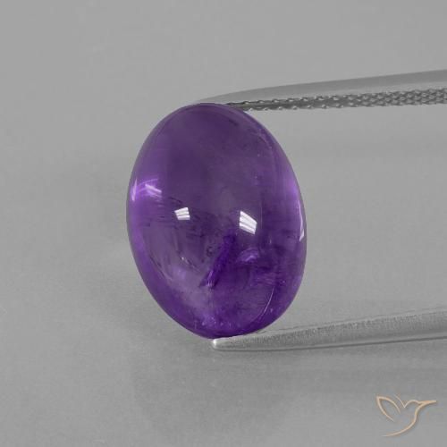 7.58ct 자연스러운 미디엄 바이올렛 자수정, 타원형, 투명한