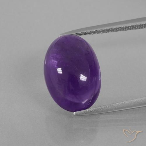 6.84ct 자연스러운 미디엄 바이올렛 자수정, 타원형, 투명한