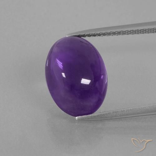 6.72ct 자연스러운 미디엄 바이올렛 자수정, 타원형, 투명한