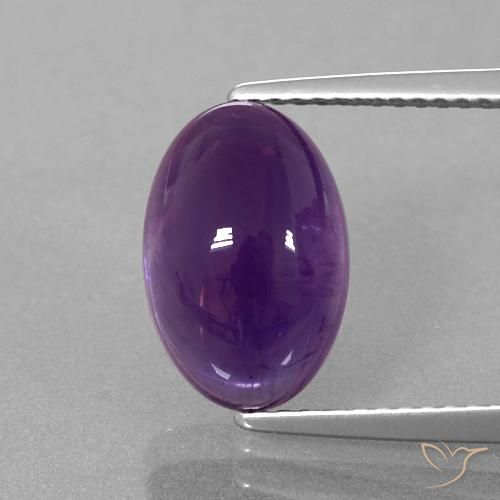 3.88ct 자연스러운 적자색 자수정, 타원형, 투명한