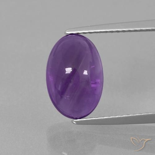 3.67ct 자연스러운 미디엄 바이올렛 자수정, 타원형, 투명한