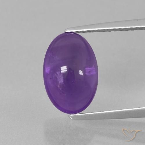 4.11ct 자연스러운 미디엄 라이트 바이올렛 자수정, 타원형, 투명한
