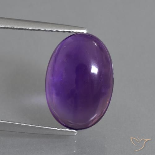 6.80ct 자연스러운 미디엄 바이올렛 자수정, 타원형, 투명한