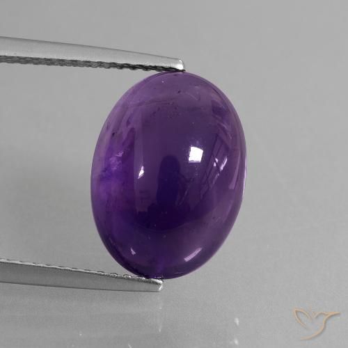 6.32ct 자연스러운 딥 바이올렛 자수정, 타원형, 투명한