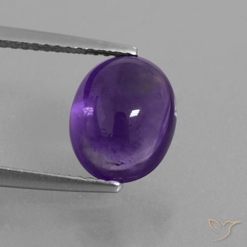3.29ct 자연스러운 미디엄 바이올렛 자수정, 타원형, 투명한