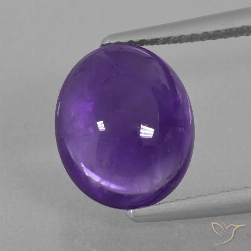 5.53ct 자연스러운 미디엄 바이올렛 자수정, 타원형, 투명한