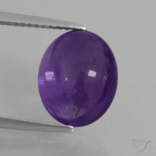 5.19ct 자연스러운 미디엄 바이올렛 자수정, 타원형, 투명한