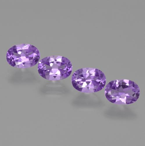 2.75캐럿 천연 미디엄 바이올렛 아메시스트 보석, 타원형 컷, 7×5.1 mm, VS