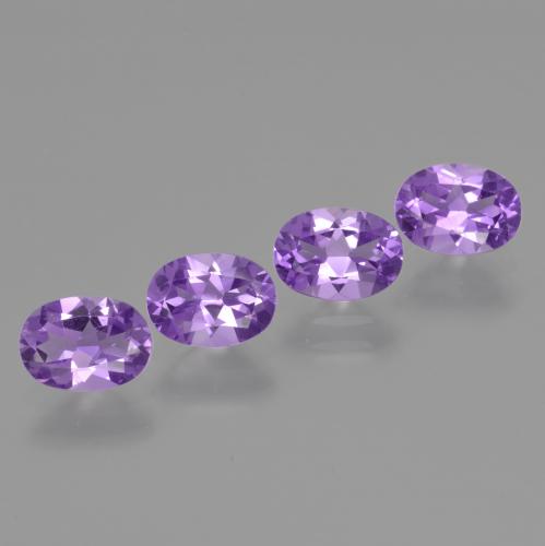 2.75캐럿 천연 미디엄 바이올렛 아메시스트 보석, 타원형 컷, 7×5.1 mm, VS