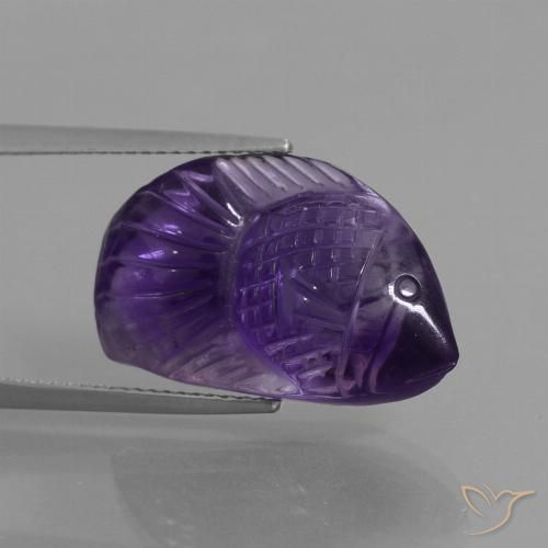 13.44ct 자연스러운 다크 바이올렛 자수정, 팬시한, 투명한