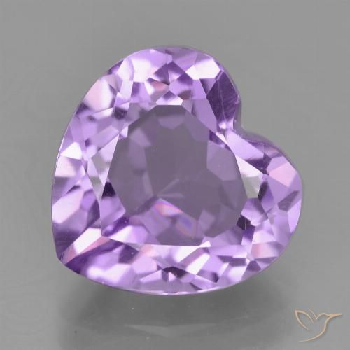 3.05ct 자연스러운 분홍빛이 도는 보라색 자수정, 마음, VVS-VS