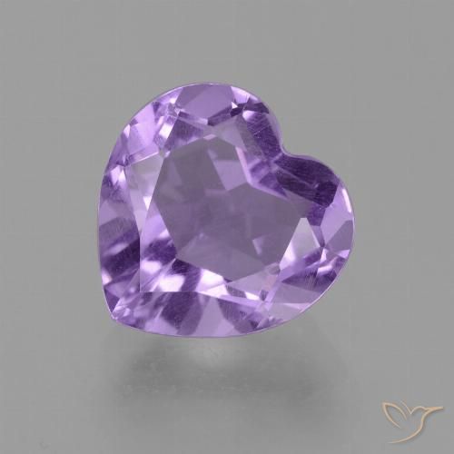 3.13ct 자연스러운 딥 바이올렛 색조 자수정, 마음, VS