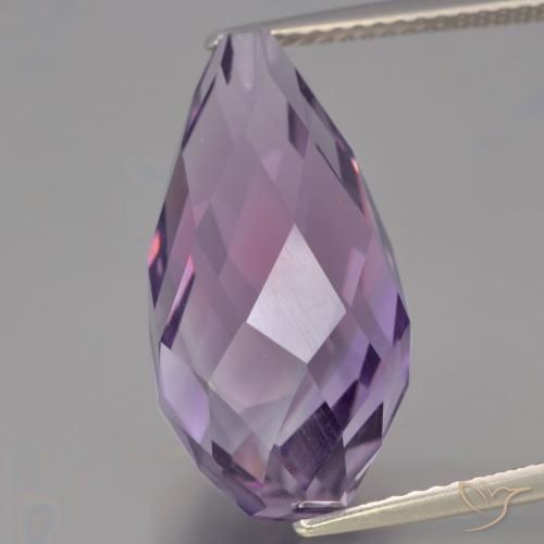 12.34ct 자연스러운 미디엄 바이올렛 자수정, 브리올레트, VVS-VS