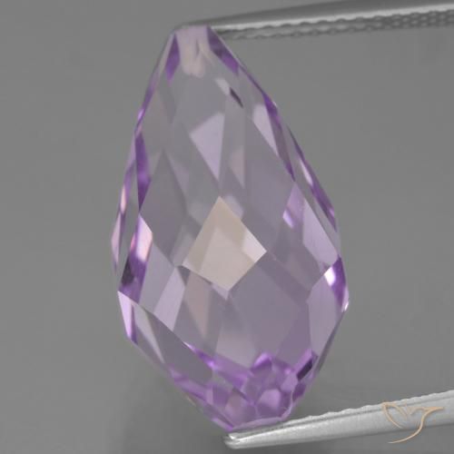 11.68ct 자연스러운 미디엄 핑크빛이 도는 바이올렛 자수정, 브리올레트, VVS-VS