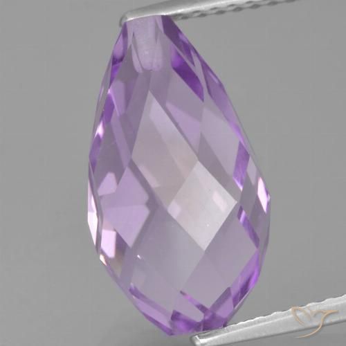 6.31ct 자연스러운 분홍빛이 도는 보라색 자수정, 브리올레트, VS