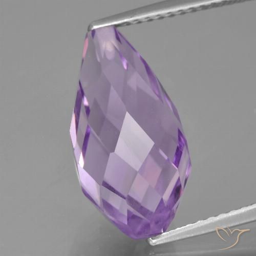 6.76ct 자연스러운 보라색 보라색 자수정, 브리올레트, VS