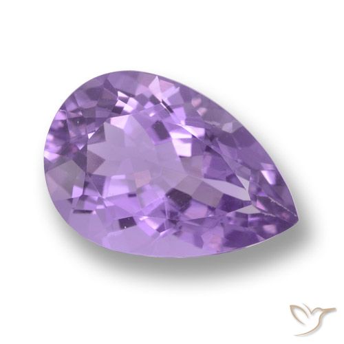 5.41ct 자연스러운 미디엄 바이올렛 자수정, 배 모양, VVS