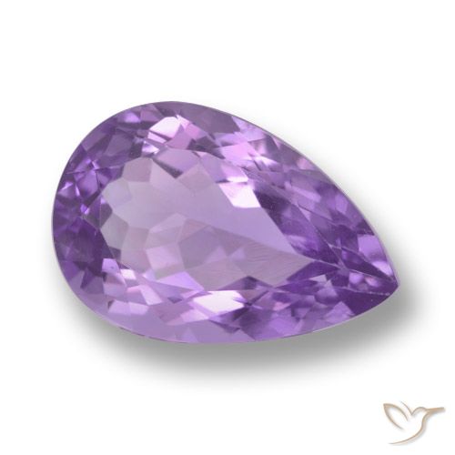 6.11ct 자연스러운 미디엄 바이올렛 자수정, 배 모양, VVS