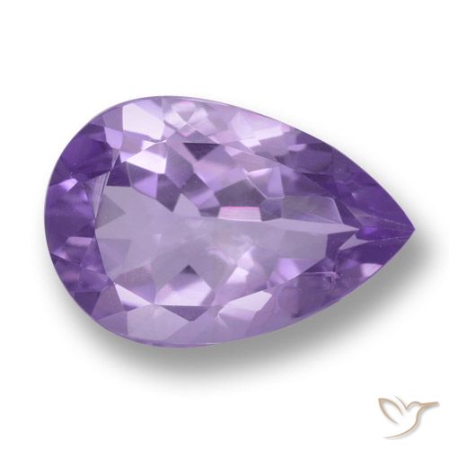 3.87ct 자연스러운 딥 바이올렛 색조 자수정, 배 모양, VVS